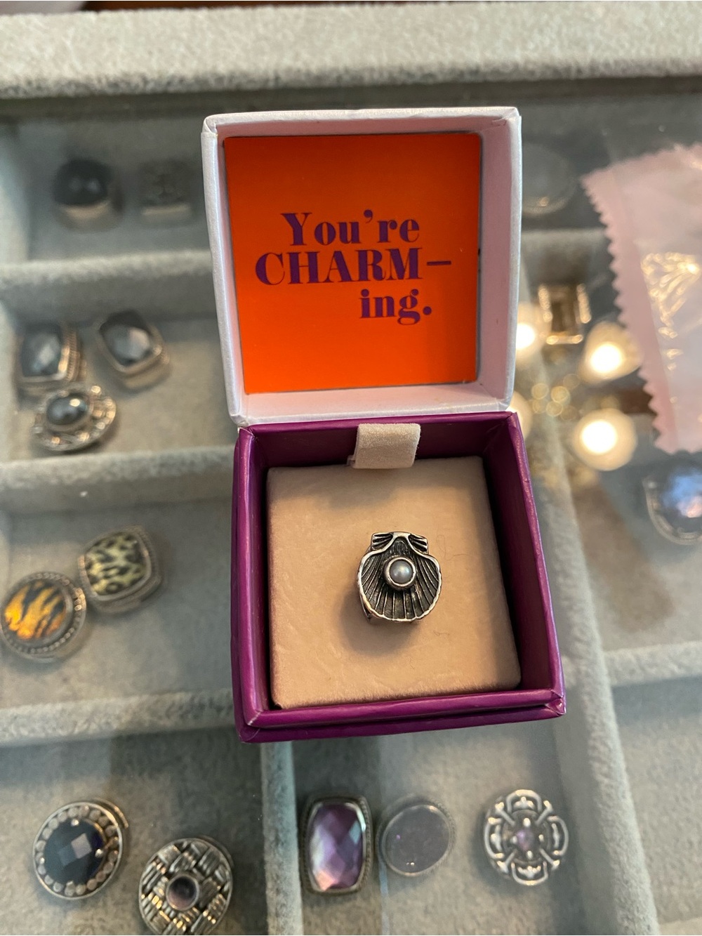 Lori Bonn Sterling Silver Pearl Gemstone slide charm